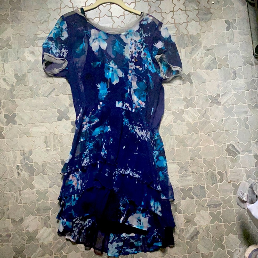 Cynthia Vincent blue floral dress size large